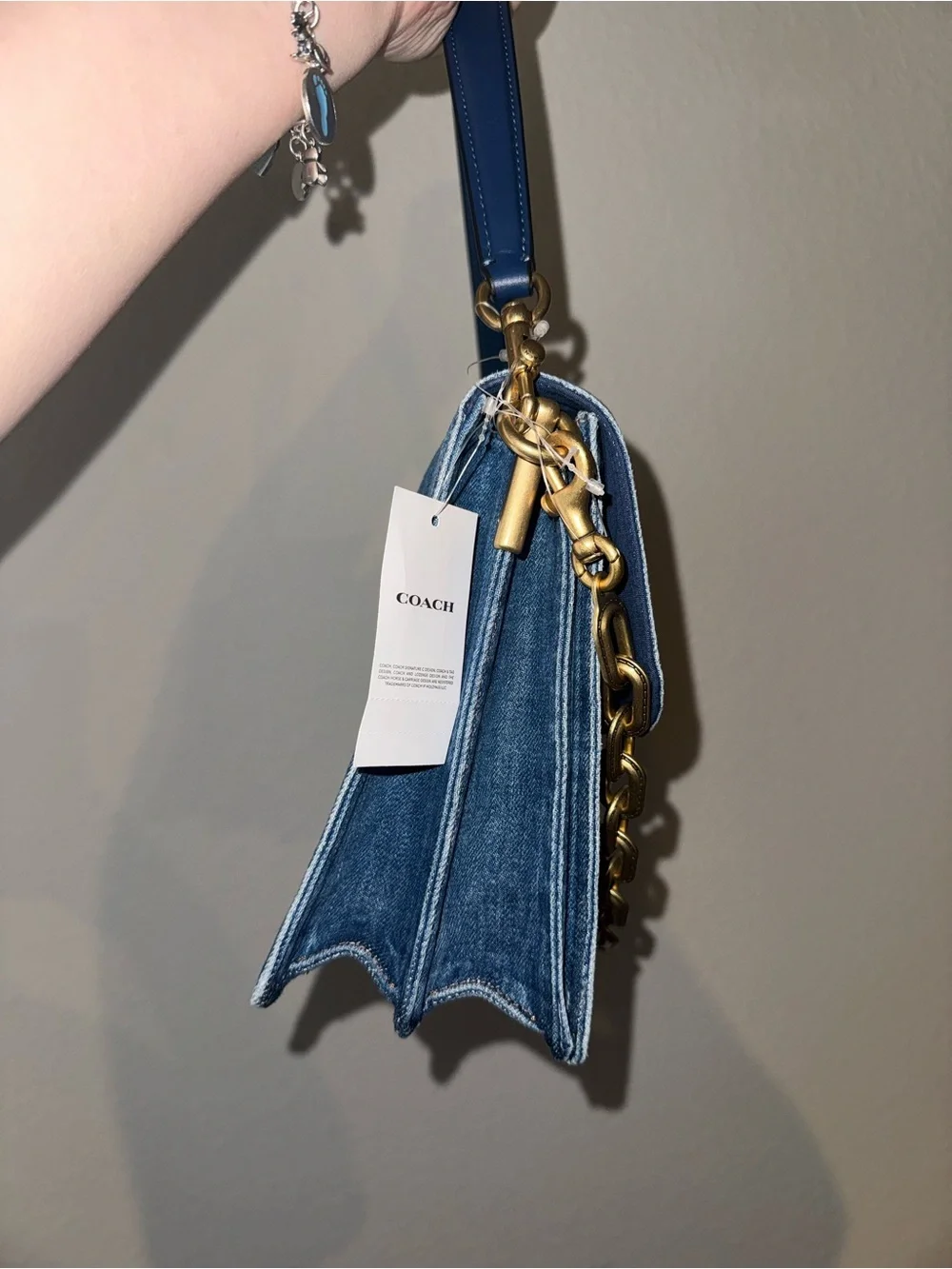 Coach Denim Chain Tabby 30 + Matching Wallet